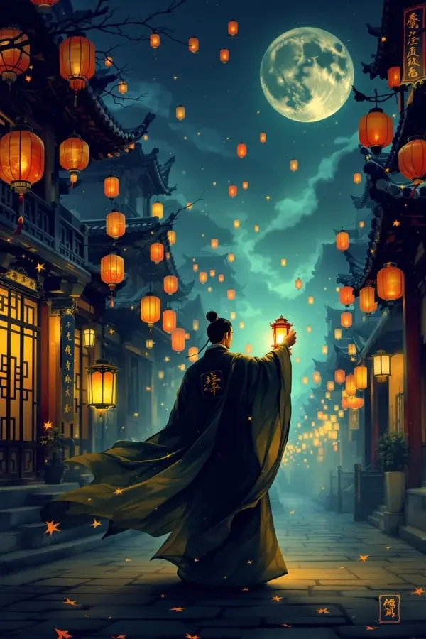 长安夜行录竖屏短剧海报，古装题材，全84集